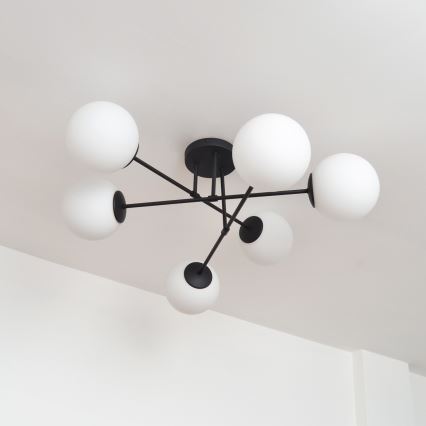 Lámpara de techo MOON 6xE27/15W/230V negro