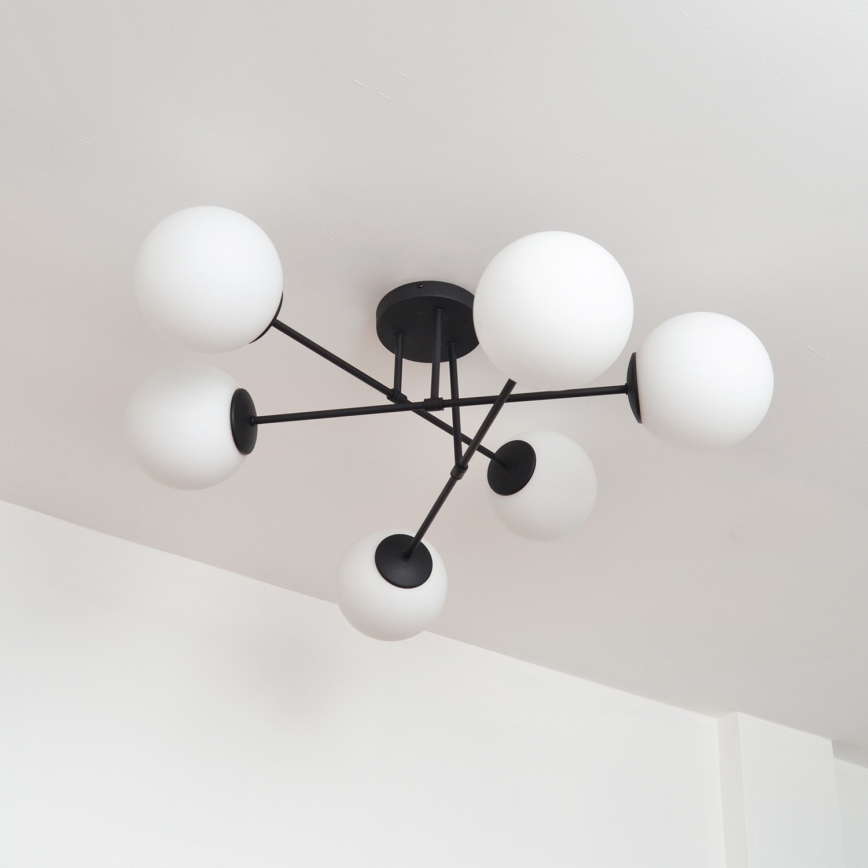 Lámpara de techo MOON 6xE27/15W/230V negro