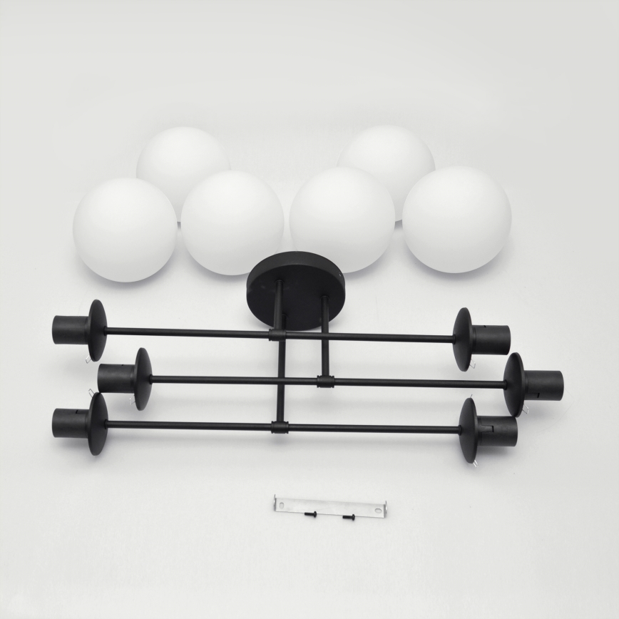 Lámpara de techo MOON 6xE27/15W/230V negro