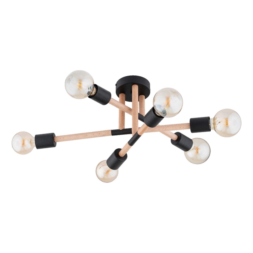 Lámpara de techo OTELLO 6xE27/15W/230V negro/beige