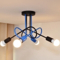 Lámpara de techo OXFORD 4xE27/15W/230V negro/azul