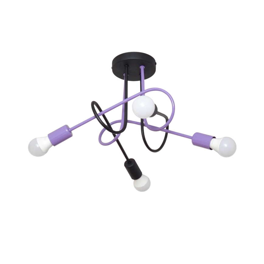 Lámpara de techo OXFORD 4xE27/15W/230V negro/morada