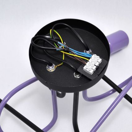 Lámpara de techo OXFORD 4xE27/15W/230V negro/morada