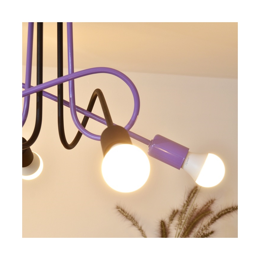 Lámpara de techo OXFORD 4xE27/15W/230V negro/morada