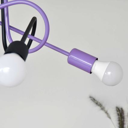Lámpara de techo OXFORD 4xE27/15W/230V negro/morada