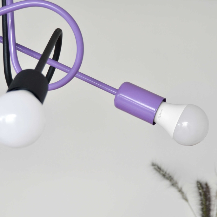 Lámpara de techo OXFORD 4xE27/15W/230V negro/morada