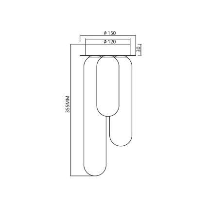 Lámpara de techo PAX 3xG9/9W/230V dorado