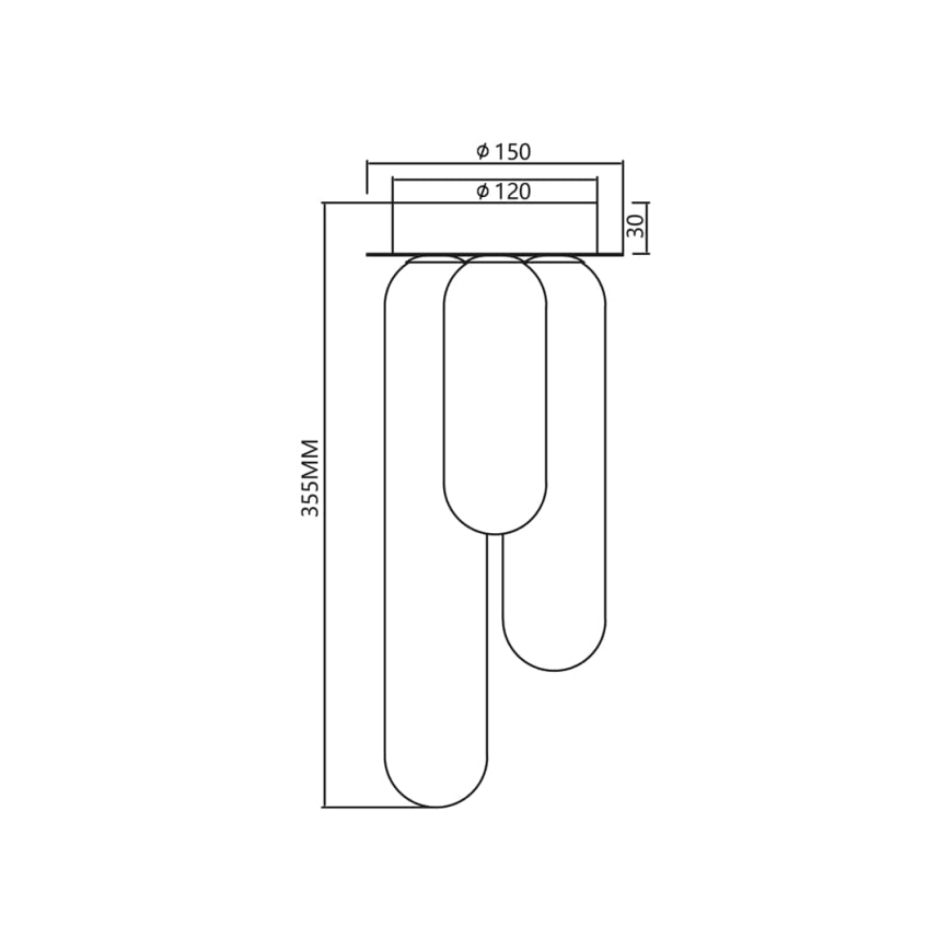 Lámpara de techo PAX 3xG9/9W/230V negro