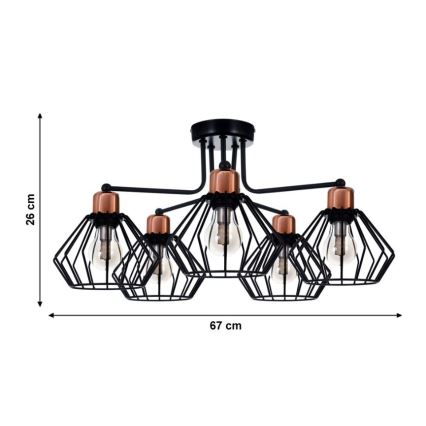 Lámpara de techo PORTO 5xE27/40W/230V