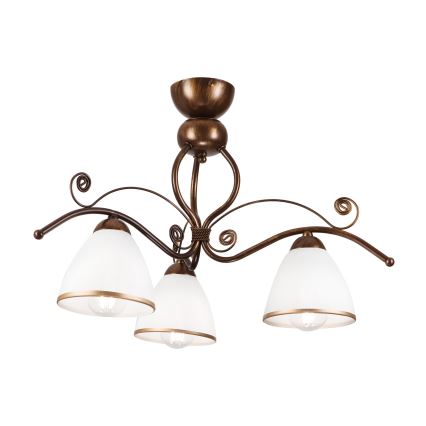 Lámpara de techo RETRO 3xE27/60W/230V pátina de bronce