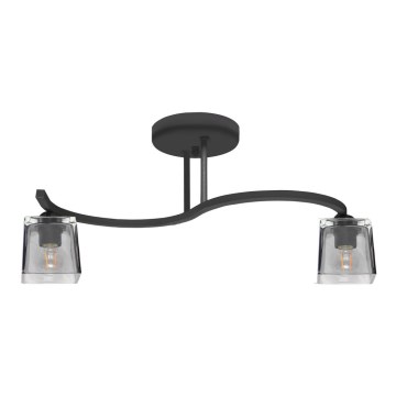 Lámpara de techo SANTOS 2xE27/15W/230V negra