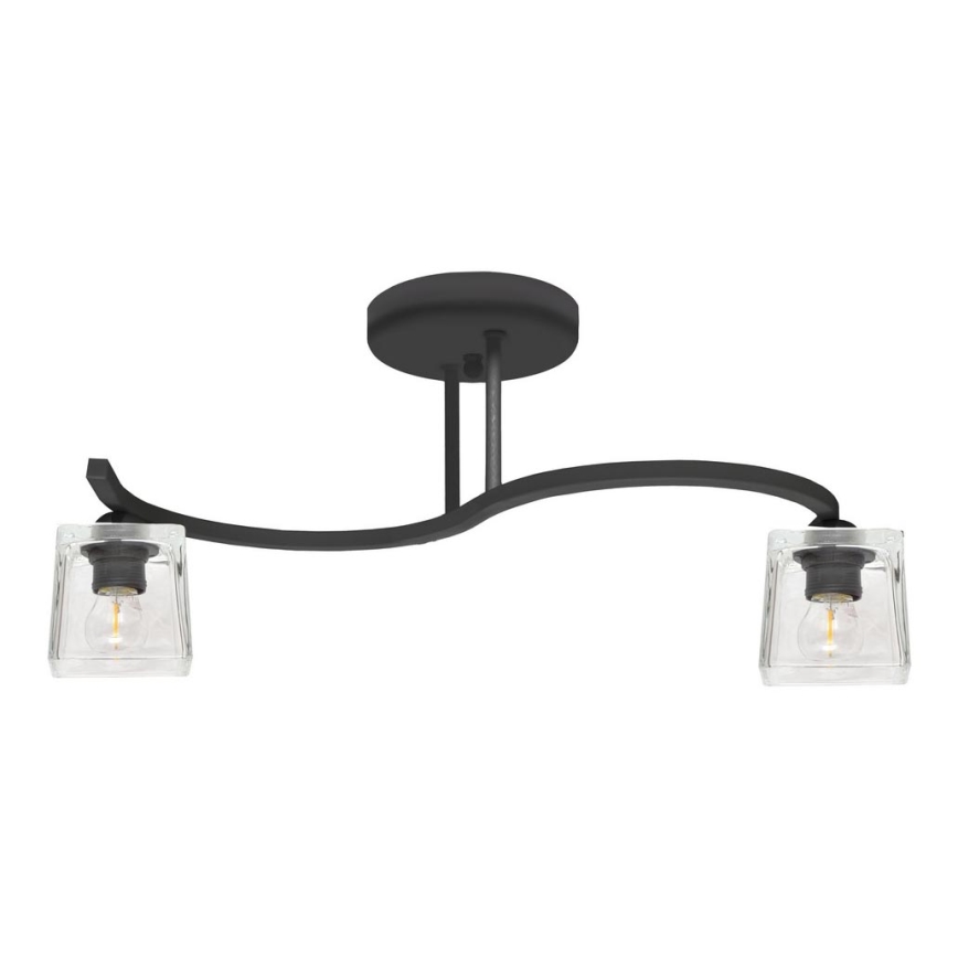 Lámpara de techo SANTOS 2xE27/15W/230V negro/clara