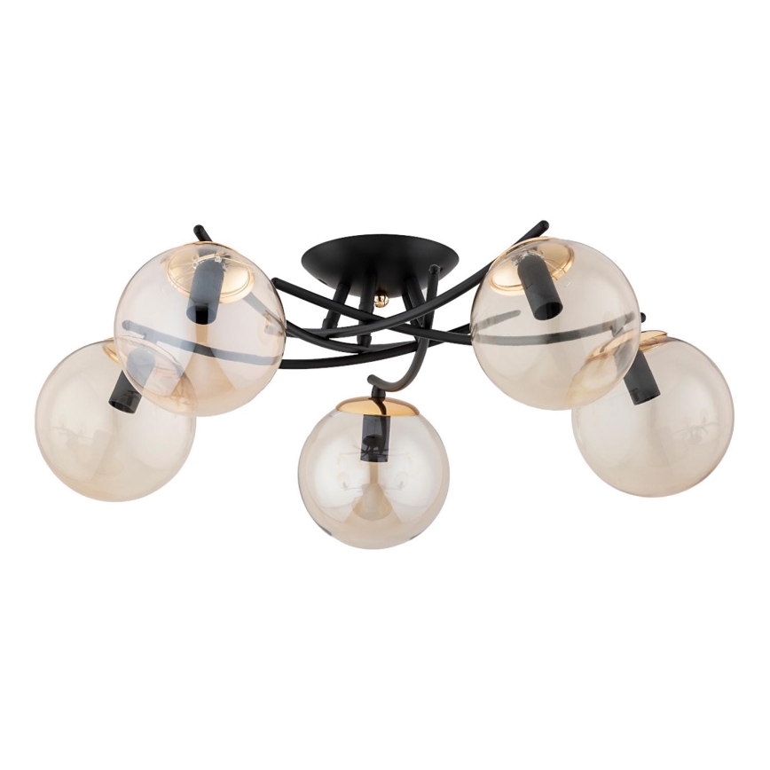 Lámpara de techo SAVI 5xE14/10W/230V negro/dorado