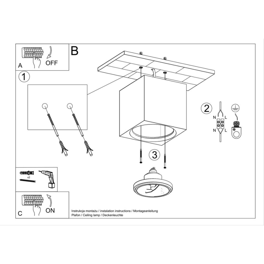Lámpara de techo SEIDA 1xGU10/40W/230V