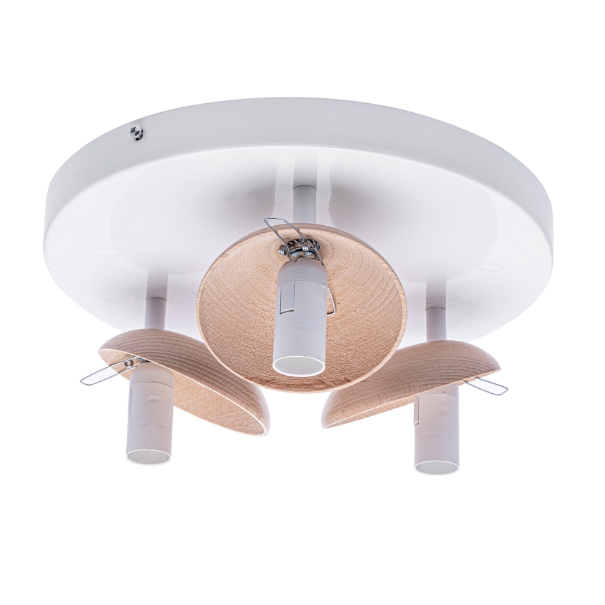Lámpara de techo SFERA WOOD 3xE14/40W/230V blanco