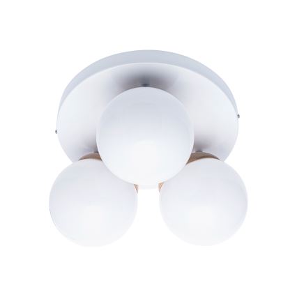 Lámpara de techo SFERA WOOD 3xE14/40W/230V blanco