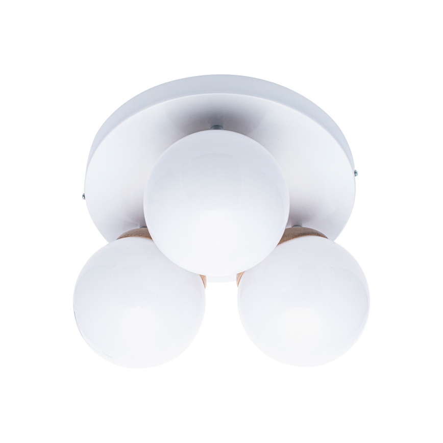 Lámpara de techo SFERA WOOD 3xE14/40W/230V blanco