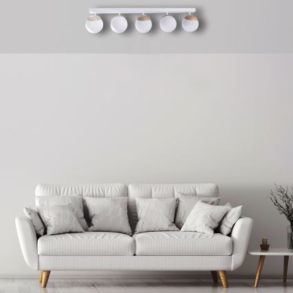 Lámpara de techo SFERA WOOD 5xE14/40W/230V blanco