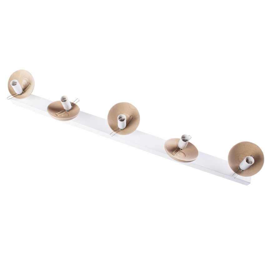 Lámpara de techo SFERA WOOD 5xE14/40W/230V blanco