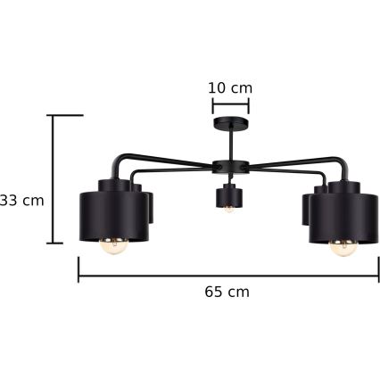 Lámpara de techo SIMPLY BLACK 5xE27/60W/230V