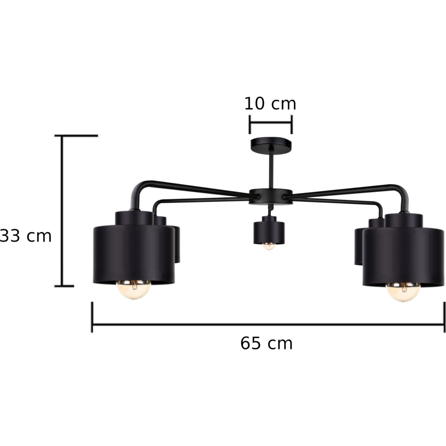 Lámpara de techo SIMPLY BLACK 5xE27/60W/230V