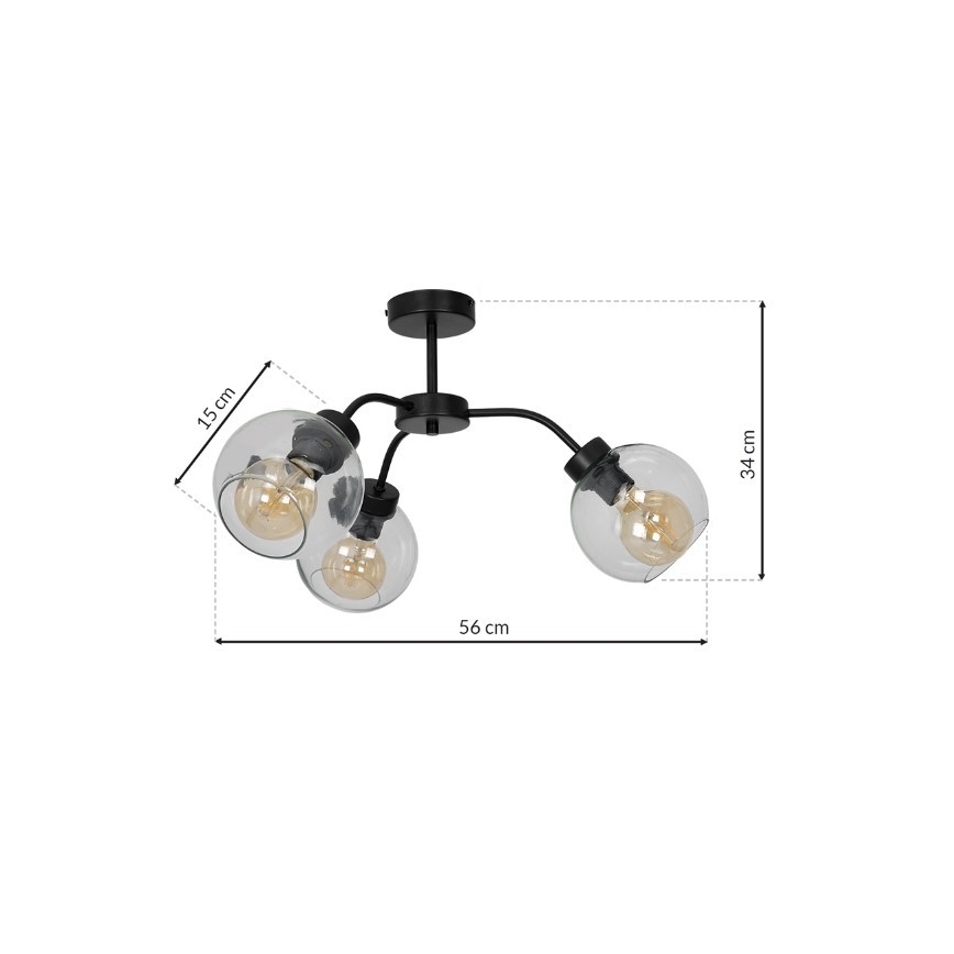 Lámpara de techo SOFIA 3xE27/60W/230V clara