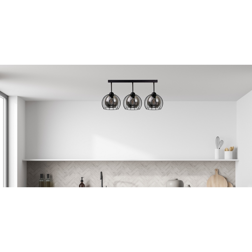 Lámpara de techo SOLO BLACK 3xE27/60W/230V