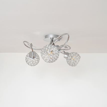 Lámpara de techo SOPHIA 3xE27/15W/230V cromo brillante/transparente