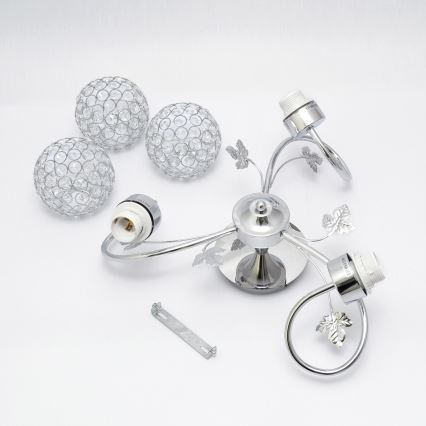 Lámpara de techo SOPHIA 3xE27/15W/230V cromo brillante/transparente