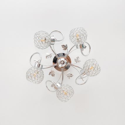 Lámpara de techo SOPHIA 5xE27/15W/230V cromo brillante/transparente