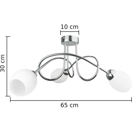 Lámpara de techo TWIST WHITE 3xE14/40W/230V