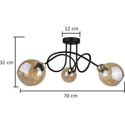 Lámpara de techo VENUS GOLD 3xE27/60W/230V