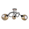 Lámpara de techo VENUS WOOD 3xE27/60W/230V negro/marrón ahumado