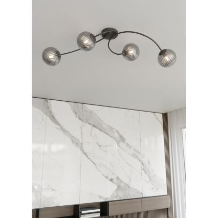 Lámpara de techo VIBRA 4xE14/10W/230V negro/gris