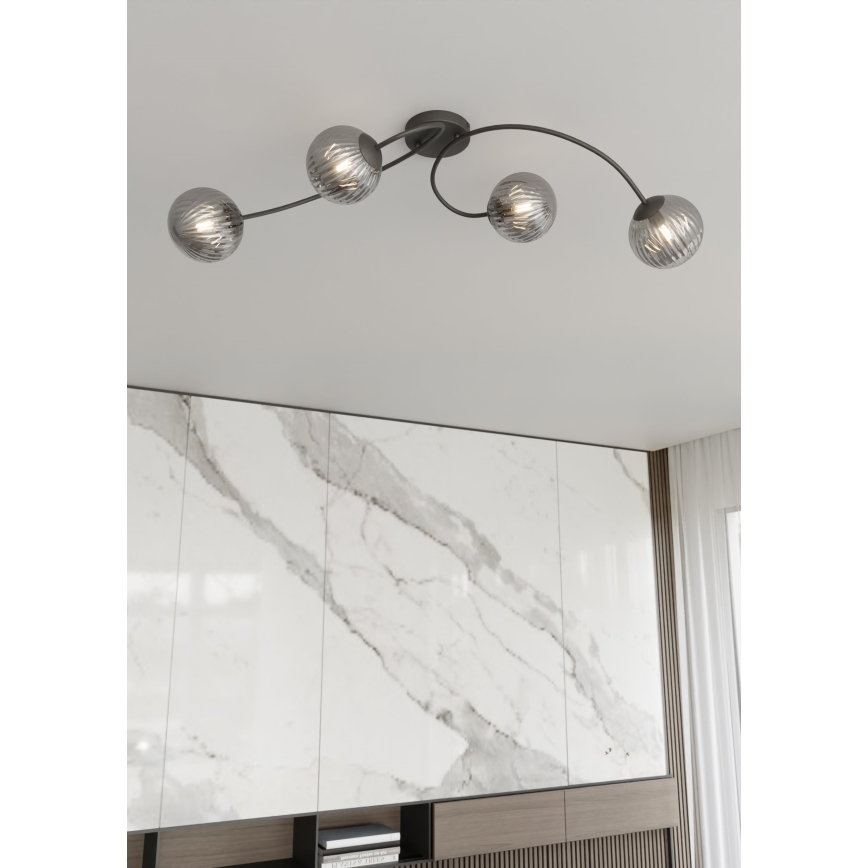 Lámpara de techo VIBRA 4xE14/10W/230V negro/gris