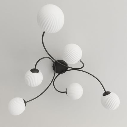 Lámpara de techo VIBRA 6xE14/10W/230V negro/blanco