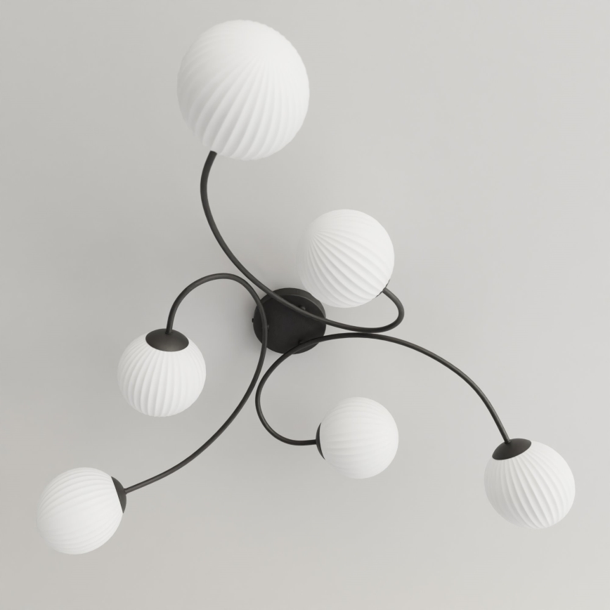 Lámpara de techo VIBRA 6xE14/10W/230V negro/blanco
