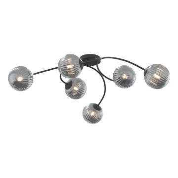 Lámpara de techo VIBRA 6xE14/10W/230V negro/gris