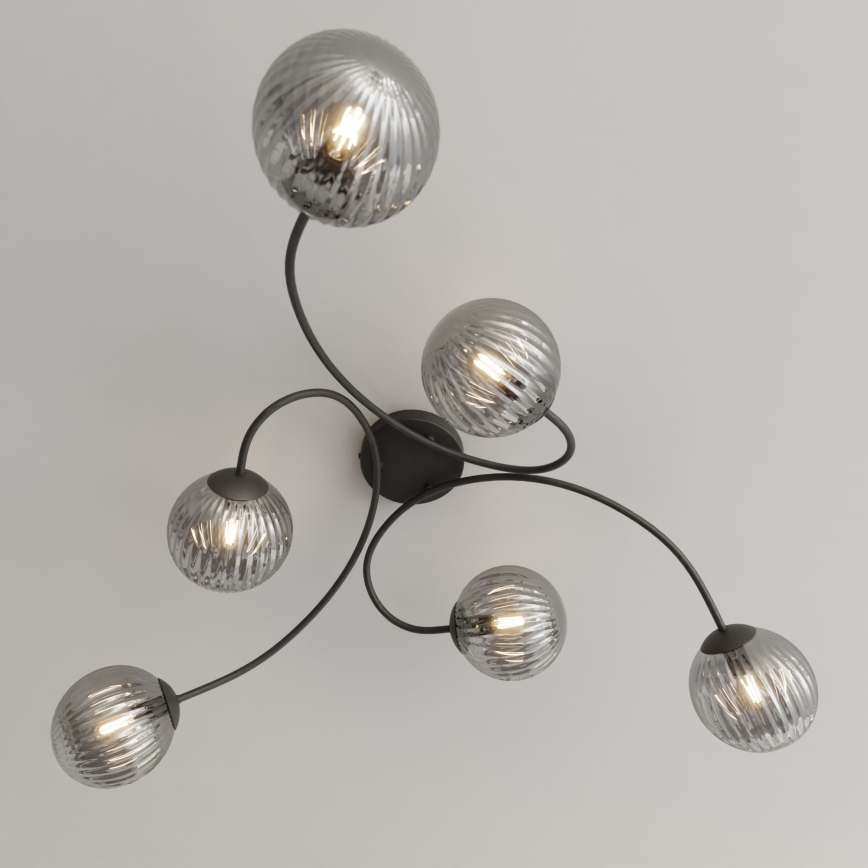 Lámpara de techo VIBRA 6xE14/10W/230V negro/gris