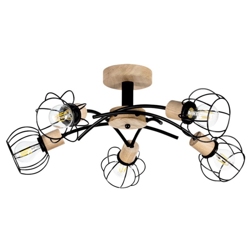 Lámpara de techo VIVIANE 5xE27/60W/230V roble