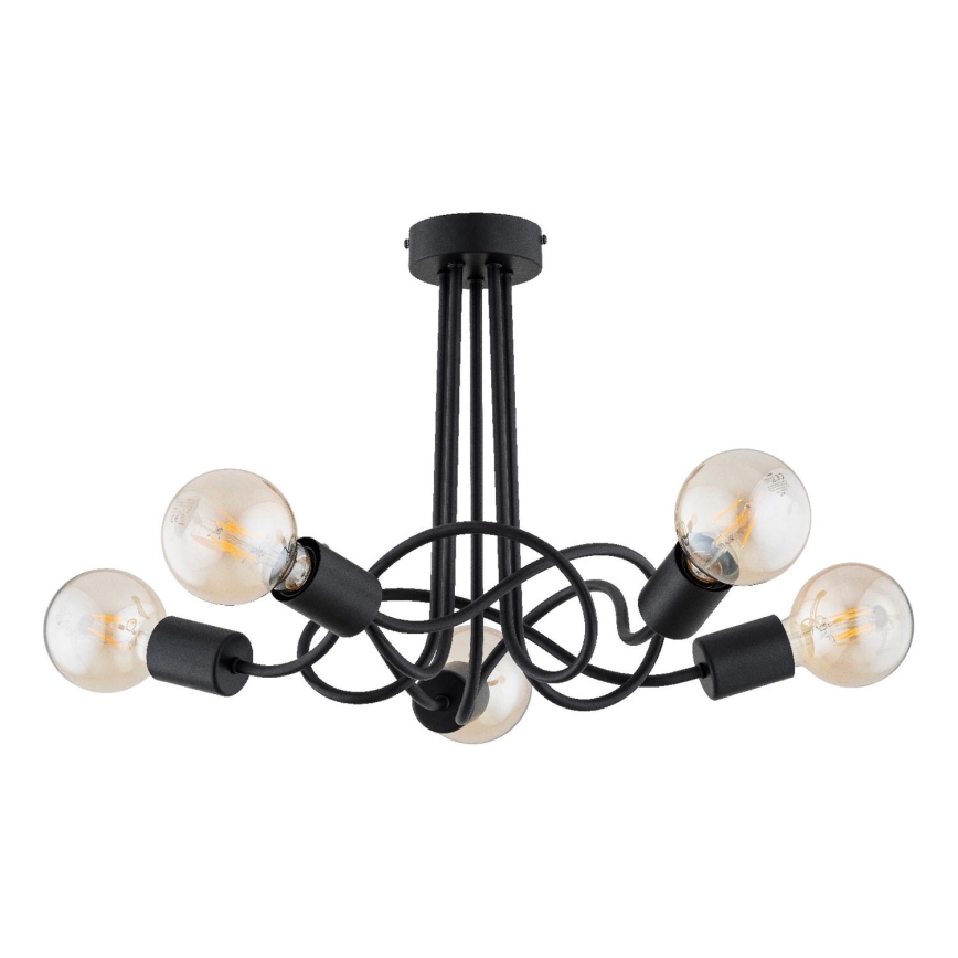 Lámpara de techo WINGO 5xE27/15W/230V negro