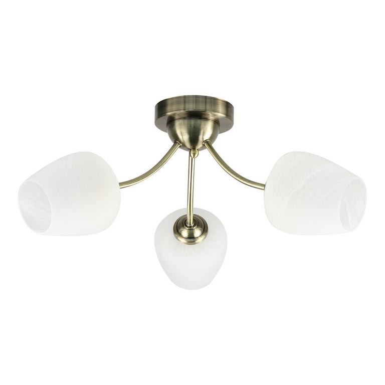 Lámpara de techo ZINA 3xE27/40W/230V latón/blanco
