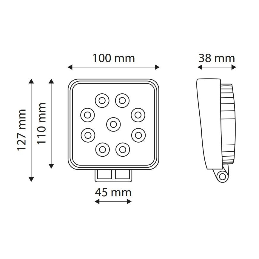 Lámpara de trabajo LED EPISTAR LED/27W/10-30V IP67 6000K
