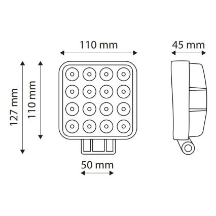 Lámpara de trabajo LED EPISTAR LED/48W/10-30V IP67 6000K