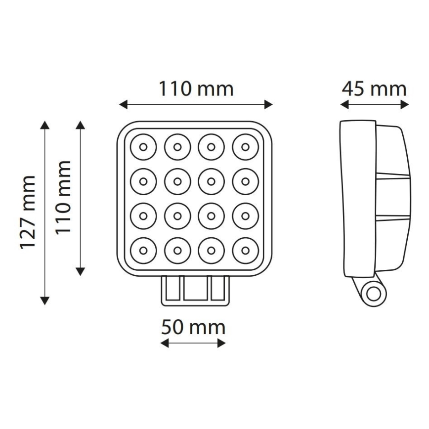 Lámpara de trabajo LED EPISTAR LED/48W/10-30V IP67 6000K