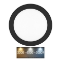 Lámpara empotrable de baño LED LADA LED/12W/230V 3000/4000/6000K diá. 17 cm IP44 negro