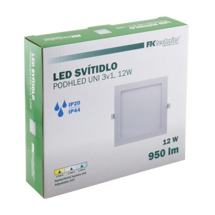 Lámpara empotrable de baño LED LED/12W/230V 3000/4000/6000K IP44