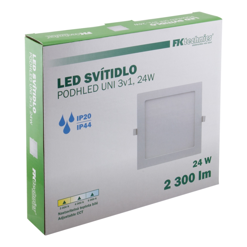 Lámpara empotrable de baño LED LED/24W/230V 3000/4000/6000K IP44