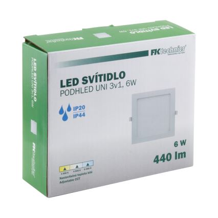 Lámpara empotrable de baño LED LED/6W/230V 3000/4000/6000K IP44