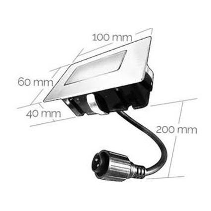 Lámpara empotrable de exterior LED EASY CONNECT LED/2W/230V 3000K IP67 rectangular